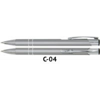 Długopis automatyczny COSMO z grawerem srebrny, Długopisy, Artykuły do pisania i korygowania