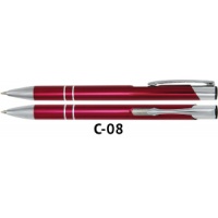 Długopis automatyczny COSMO z grawerem purpurowy, Długopisy, Artykuły do pisania i korygowania