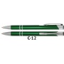 Długopis automatyczny COSMO z grawerem zielony, Długopisy, Artykuły do pisania i korygowania