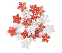 DREWN.GUZIKI ŚNIEŻYNKI 2,5CM.24szt.CZERW./BIAŁE ZŁ, Podkategoria, Kategoria