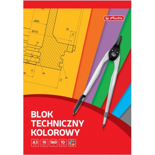 BLOK TECHNICZNY A3 10K KOLOROWY, Bloki, Zeszyty i bloki