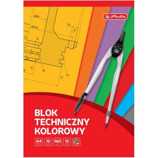 BLOK TECHNICZNY A4 10K KOLOROWY, Bloki, Zeszyty i bloki