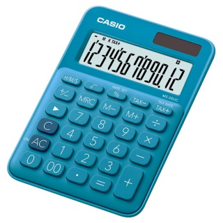 Kalkulator biurowy CASIO MS-20UC-BU-BOX, 12-cyfrowy, 105x149,5mm, box, niebieski, Kalkulatory, Urządzenia i maszyny biurowe