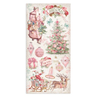 STAMP BLOK PAP.SCRAP.15X30,5CM PINK CHRISTM.10ark., Podkategoria, Kategoria