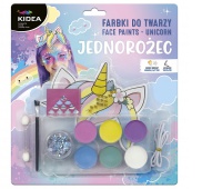 FARBKI DO TWARZY ZESTAW UNICORN KIDEA, Kredki i farby do twarzy, Art. na okazje i przyjęcia