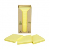 Ecological self-adhesive pad POST-IT®, Z-Notes, 76x76mm, 16x100 sheets, yellow, Self-adhesive pads, Paper and labels, Eco-recycled