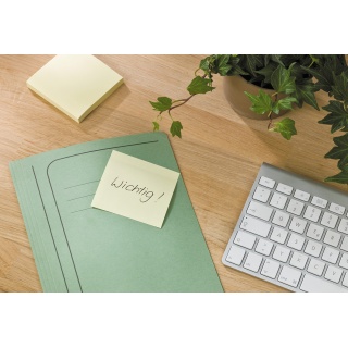 Bloczek samoprzylepny ekologiczny POST-IT® (654-1T), 76x76mm, 16x100 kart., żółty, Bloczki samoprzylepne, Papier i etykiety, EKO-CERT