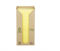 Ecological self-adhesive pad POST-IT®, 76x76mm, 16x100 sheets, yellow, Self-adhesive pads, Paper and labels, EKO-CERT