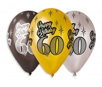 BALONY PREMIUM "HAPPY BIRTHDAY 60" METAL. 12" /6/ BALONY PREMIUM "HAPPY BIRTHDAY 60" METAL. 12" /6/, Podkategoria, Kategoria