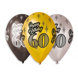 BALONY PREMIUM "HAPPY BIRTHDAY 60" METAL. 12" /6/, Podkategoria, Kategoria