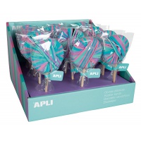 Gumki recepturki APLI Nordik, w kształcie lizaka, 20 g, mix kolorów pastel, Gumki recepturki, Drobne akcesoria biurowe