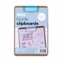 APLI Nordik clipboard, A5 board, wooden, with a metal clip, pastel blue