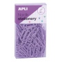 APLI Nordik round paper clips, 28 mm, 140 pcs, hanger box, mix of pastel colors