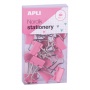 APLI Nordik document clips, 19 mm, 15 pcs, hanger box, mix of pastel colors