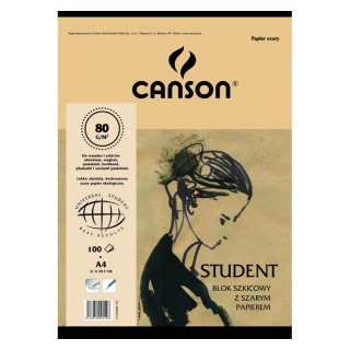 BLOK SZKICOWY STUDENT A4 80g 100k SZARY PAPIER, Podkategoria, Kategoria