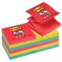 Bloczek samoprzylepny POST-IT® Super sticky Z-Notes (R330-12SS-JP), 76x76mm, 12x90 kart., energiczne kolory