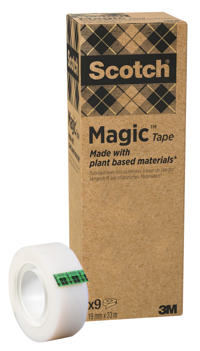 Office tape SCOTCH&reg; Magic&trade; (900-1933-9), 66% plant-based adhesive, matte, 19mm, 33m, 9 pcs, Office tapes, Small office accessories, EKO-CERT