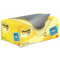 Self-adhesive pad, sticky notes, POST-IT® (653CY-VP20), 38x51mm, (20+4)x100 sheets, yellow, 4 pads for FREE