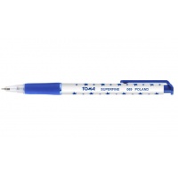 Długopis TOMA, TO-069, Superfine w gwiazdki automatyczny niebieski, Długopisy, Artykuły do pisania i korygowania