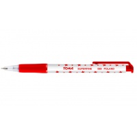 Długopis TOMA, TO-069, Superfine w gwiazdki automatyczny czerwony, Długopisy, Artykuły do pisania i korygowania