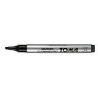 Marker permanentny TOMA, TO-091, ścięty, 1, 5 mm, czarny, Markery, Artykuły do pisania i korygowania