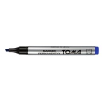 Marker permanentny TOMA, TO-091, ścięty, 1, 5 mm, niebieski, Markery, Artykuły do pisania i korygowania