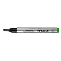 Marker permanentny TOMA, TO-091, ścięty, 1, 5 mm, zielony, Markery, Artykuły do pisania i korygowania