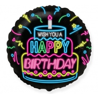 BALON FOLIOWY 18" FX HAPPY BIRTHDAY NEON, Podkategoria, Kategoria