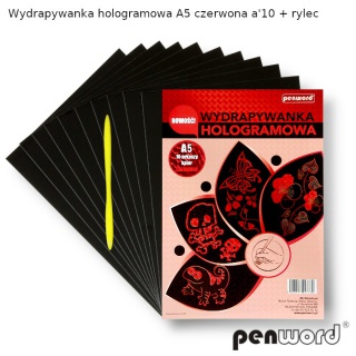 WYDRAPYWANKA HOLOGRAMOWA A5 10ARK.CZERWONA+RYLEC, Podkategoria, Kategoria