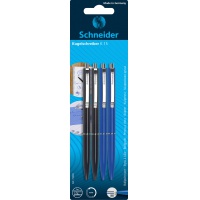 Długopisy automatyczne SCHNEIDER K15,  2x czarny + 2x niebieski, blister, Długopisy, Artykuły do pisania i korygowania