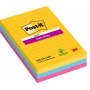 Self-adhesive pad, POST-IT® Super Sticky, ruled, (4690-SS3RIO-EU), 101x152mm, 3x90 sheets, Carnival palette, Self-adhesive pads, Paper and labels