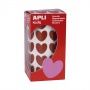 Naklejki APLI, serca w rolce, FSC, 20x18mm, 900 szt., czerwone
