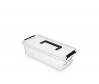 Storage container MOXOM Simple box, 6 l, with a handle, transparent