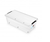 Pojemnik do przechowywania MOXOM Simple box, 55l, na kółkach, transparentny, Pudła, Wyposażenie biura