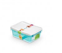 Zestaw pojemników MOXOM Arctic line box, prostokątne, 2x1,15l, niebieski transparentny, Pudła, Wyposażenie biura