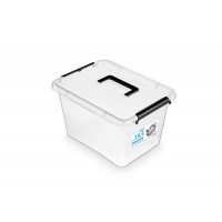 MOXOM Simple box storage container, 15.5l, with a handle, transparent