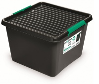Pojemnik do przechowywania MOXOM EcoLine Box, 32l, na kółkach, czarny, Pudła, Wyposażenie biura