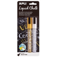 APLI chalk marker 5.5 mm, blister of 2, gold / silver