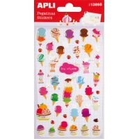 Zestaw naklejek APLI, w kształcie lodów, 1 arkusz, mix kolorów, Produkty kreatywne, Artykuły szkolne