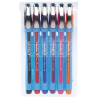 Zestaw długopisów SCHNEIDER Slider Memo, XB, 6 szt., miks kolorów, Długopisy, Artykuły do pisania i korygowania