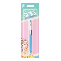 Długopis automatyczny ICO Retro 70'C, Pastel, blister, wkład niebieski, mix kolorów, Długopisy, Artykuły do pisania i korygowania