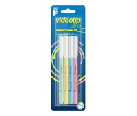 ICO Videotip Slim C highlighter, Pastel, 4 pcs, blister, assorted colors