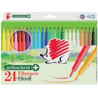 Flamastry ICO 300 Fibre Pen, antybakteryjne, 24 szt., zawieszka, mix kolorów, Flamastry, Artykuły do pisania i korygowania