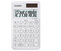 Kalkulator kieszonkowy CASIO SL-1000SC-WE-B, 10-cyfrowy, 71x120mm, biały, Kalkulatory, Urządzenia i maszyny biurowe