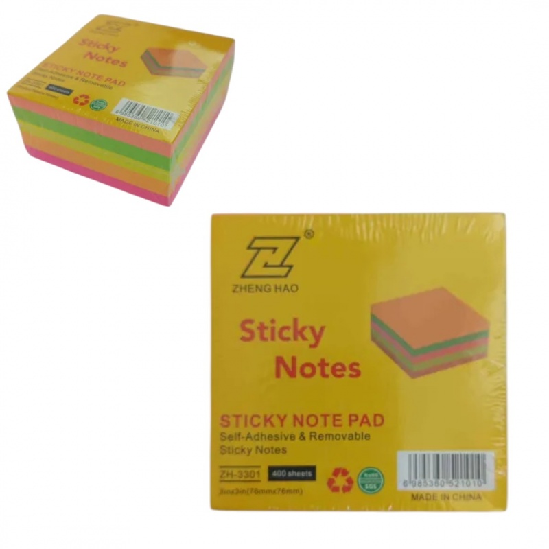 NOTES SAMOPRZYLEPNY 76x76mm 400k NEON, Karteczki samoprzylepne, Galanteria papiernicza