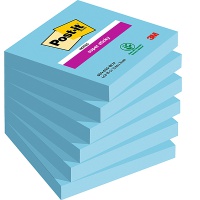 Bloczek samop. POST-IT® Super Sticky (654-6SS-EB), 76x76mm, 6x90 kartek, elektryczny błękit