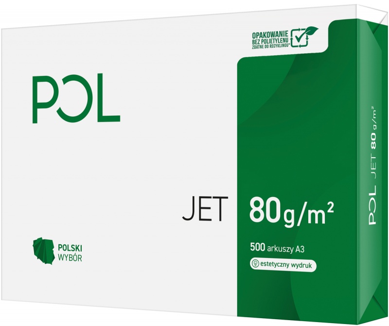 Copier paper, POL JET, A3, Class A, 166CIE, 80 gsm, 500 sheets