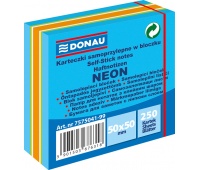 Mini kostka samoprzylepna DONAU, 50x50mm, 1x250 kart., neon-pastel, mix niebieski, Bloczki samoprzylepne, Papier i etykiety