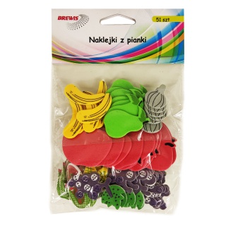 NAKLEJKI Z PIANKI PVC26 OWOCE 51szt., Podkategoria, Kategoria