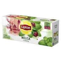 Herbata LIPTON, 20 torebek, ziołowa z melisą i wiśnią, Herbaty, Artykuły spożywcze
